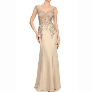 CHAMPAGNE Gold Lace Dress